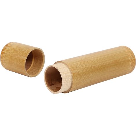 Boîte de rangement en bambou naturel, pot à thé rond portable et artisanal, conteneur avec couvercle, dimensions 2,5 x 12 cm, 1 pièce, idéal pour conservation et décoration. (1/3)