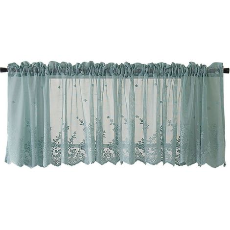 Blackout Short Window Valance Curtains Darkening Privacy Curtains Tiers for Bathroom Kitchen Bedroom Small Windows (1/3)