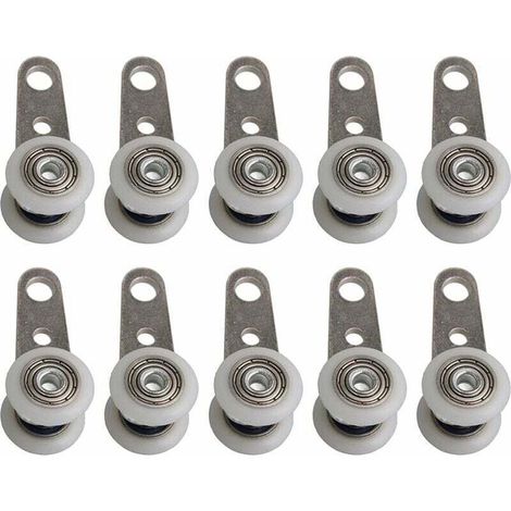 Lot De 10 Roulettes Pour Baies Vitrées Ou Portes Coulissantes - En Métal Et En Plastique - 4,5 X 1,9 Cm,LAOA