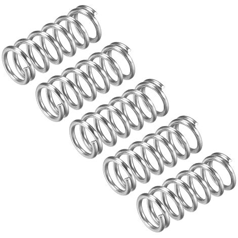 304 Stainless Steel Compression Spring 12mm OD, 1.6mm Wire Size, 30mm Free Length, Silver Tone (1/5)