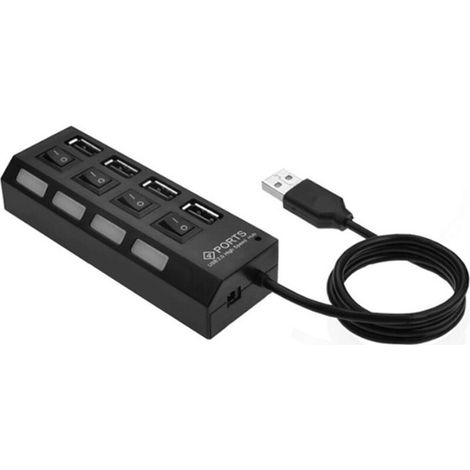 Hub USB 2.0 a 4 porte, un connettore, quattro splitter, hub plug and play, mini hub con connettore piccolo / splitter USB a 4 porte (1 pz) (1/4)
