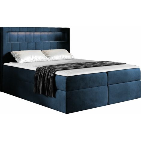 Cama continental Pomum, Velutto 11, Continental, Doble, 180x200, Tapiz, Somieres, 182x217x123cm, LED (1/5)