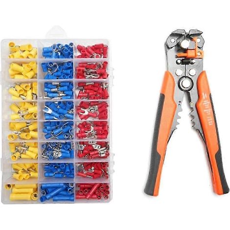 Kit d'outils de sertissage de fils, cosses à sertir, connecteurs de câbles électriques assortis, pinces à sertir (1/5)