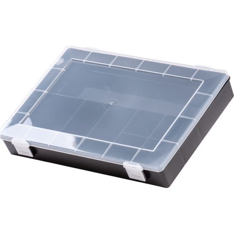 hünersdorff Scatola di assortimento (PP-Classic) con suddivisione fissa degli scomparti (8 scomparti), dimensioni cassetta di smistamento: D225 x L335 x H55 mm, Made in Germany, 611710, Nero (1/3)