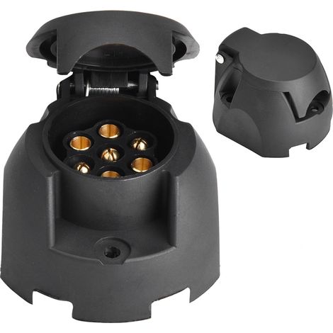 Connecteur étanche 12V 7 broches rond pour feux de remorque camion européen signalisation affichage (1/5)