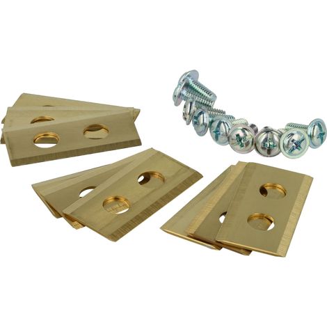 vhbw 9x Replacement Blade compatible with Einhell Freelexo Kit, Kit 500, Kit 600 Cordless Lawnmower - Cutter Blades, Gold, steel (titan coating) (1/5)