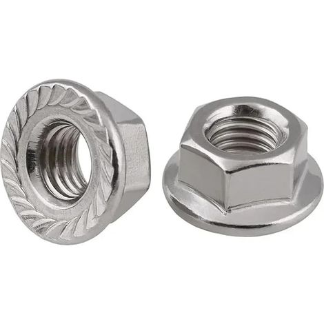 Écrou de blocage à bride, sécurité hexagonal acier inoxydable A2 304 (1/5)