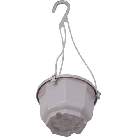 Panier suspendu blanc pour plantes avec crochet amovible, pot de fleurs en plastique balcon, jardin (1/4)