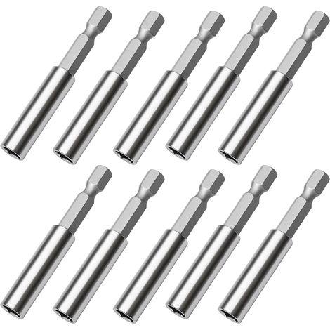 Lot de 10 porte-embouts magnétiques pour visseuse sans fil, rallonge d'embout magnétique 1/4", porte-embout pour travaux de précision, idéal pour atelier et chantier (1/5)