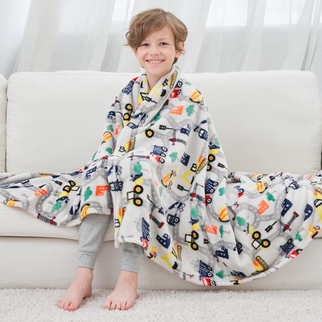 Truck Fleece Blanket pour garons Couverture Polaire pour Enfants Couverture Polaire pour lit canapé, camions Voitures,130x150cm (1/5)