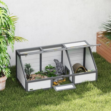 Enclos extérieur pour tortues, sans fond, facile à ouvrir, blanc. (1/4)