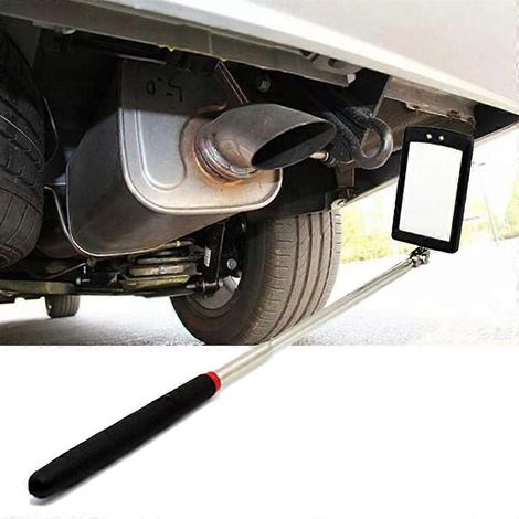 Miroir d'inspection extensible et rétractable avec éclairage intégré pour mécanicien et bricoleur (1/4)