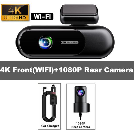 Caméra embarquée (carte SD 128 Go) avec Wi-Fi et double affichage 4K + 1080p (1/5)