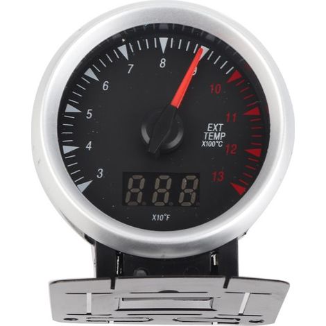 Jauge de température d'échappement numérique à aiguille de 2,5 pouces, plage de mesure 300-1300℃, avec capteur, convient aux véhicules à essence 12V. (1/5)
