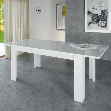 Mesa extensible 160-210x90cm blanca de diseño moderno para salón y cocina Jesi Long (1/5)