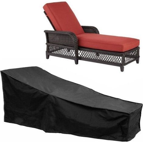 Schutzhülle für Sonnenliegen, Liegenabdeckung, Plane für Sonnenliegen, UV-beständig, winddicht, wasserdicht, 210D Oxford-Gewebe, Schutzhülle für Sonnenliegen, Gartenstühle, 208 x 76 x 41 cm (1/5)
