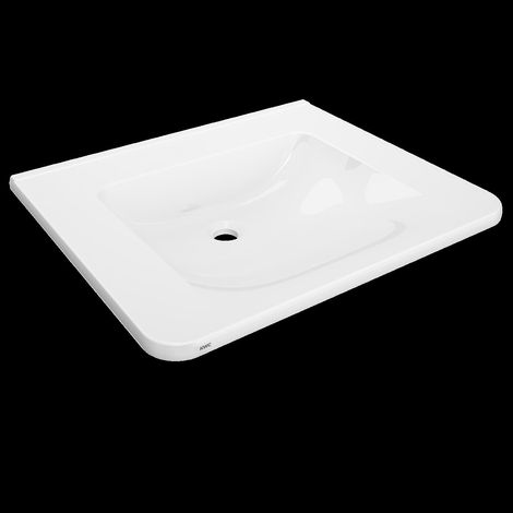 KWC Einzelwaschtisch, MEDCARE, MIRANIT, 650x150x550 mm, Weiß (1/2)