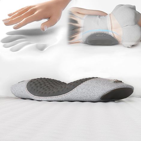 Massaggiatore per la schiena con termoterapia, massaggiatore per la schiena 3 in 1 Smooth Spine Triple Fusion, cuscino di supporto lombare elettrico regolabile in altezza (grigio) (1/4)