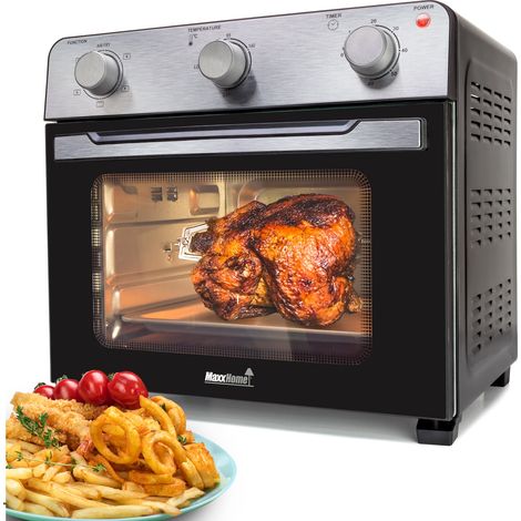 MaxxHome, Freidoras De Aire, Airfryer, Mini Horno, Horno Sobremesa de Convección, Temperatura Ajustable, Capacidad 28L, 1600W