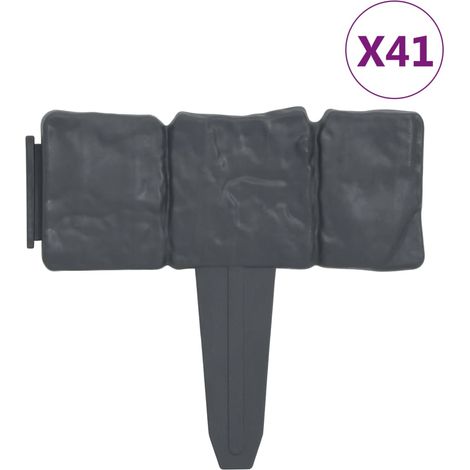 Clôture de jardin Aspect de pierre 41 pcs Plastique 10 m (1/5)