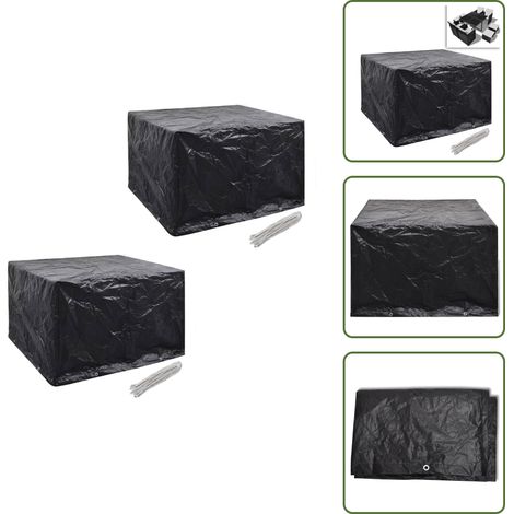 Fundas impermeables - vidaXL Fundas muebles de jardín 2 uds 4 pers 8 ojales ratán 113x113cm - Fundas UV