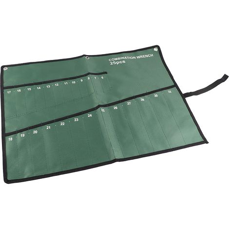 Sac de rangement multipoches en toile enroulable pour outils, pinces et clés (25 poches) (1/5)