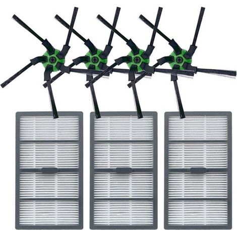 Kit Filtres et Brosses Latérales Compatible Roomba S9 S9 Plus 4 Brosses 3 Filtres Pièces Rechange Aspirateur Robot (1/4)