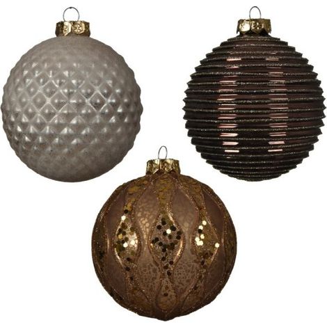 PALLINA CON DECORI MARRONE D 10 CM PREZZO CADUNO INDICARE IL MODELLO