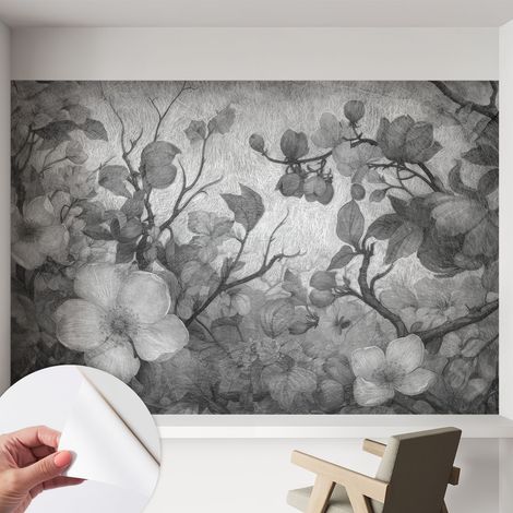 Papier peint adhésif autocollant pour salon chambre à coucher peint imprimé pour mur Fleur sur une branche 152x104 cm (1/5)