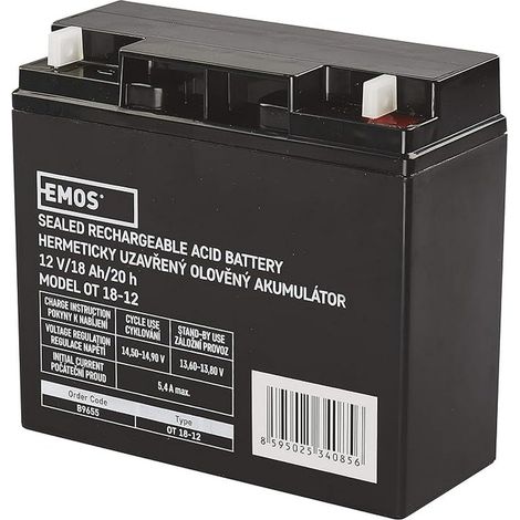 Emos non richiede manutenzione Accumulatore Al Piombo 12V, 18V, 1pezzi, B9655 (1/4)