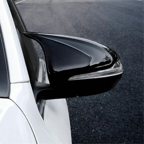 Pour W205 W213 W222, garniture de rétroviseur latéral style corne noir brillant A0998110122 A099811022 (1/3)