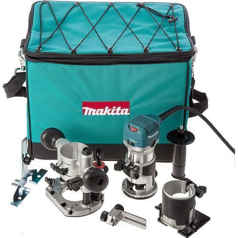 Makita RT0700CX2 240V 1/4"" Router Laminate Trimmer Guide Plunge Base Tilt (1/5)