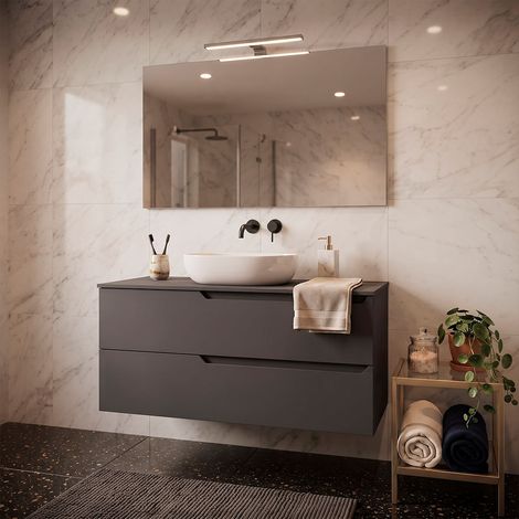 Kibath Conjunto baño+LED+Espejo VICTORIA 80x45 grafito 2c sobrec. (1/5)