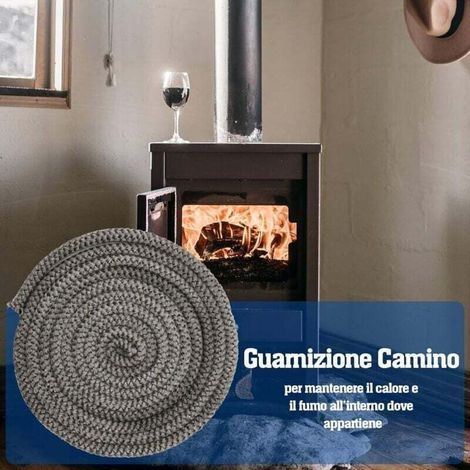 Joint de Cheminée Porte de Poêle Cordon 10 mm x 4 m, Corde Ignifuge en Fibre de Verre pour poêle, cheminée, Four, chaudière, résistant jusqu'à 450-550 ℃，noir (1/3)