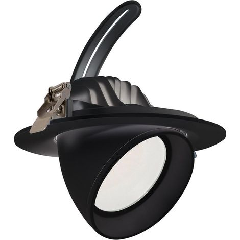 Downlight LED 60W Circular Direccionable Chip OSRAM 120 lm/W LIFUD Corte Ø 200 mm Negro No Flicker 4000K Blanco Neutro