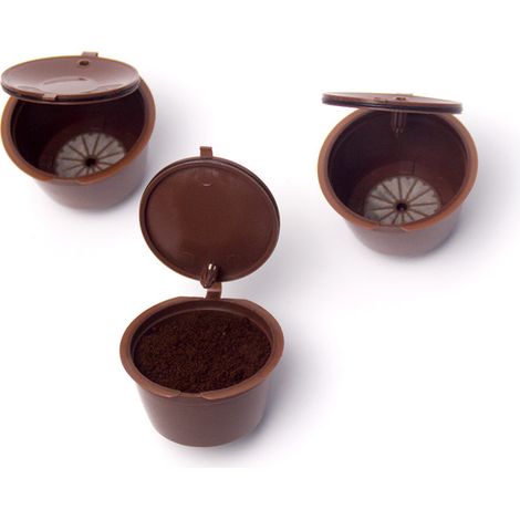 Capsules café réutilisables lot 3, filtres rechargeables écologiques, dosettes lavables pour café expresso maison économique (1/5)