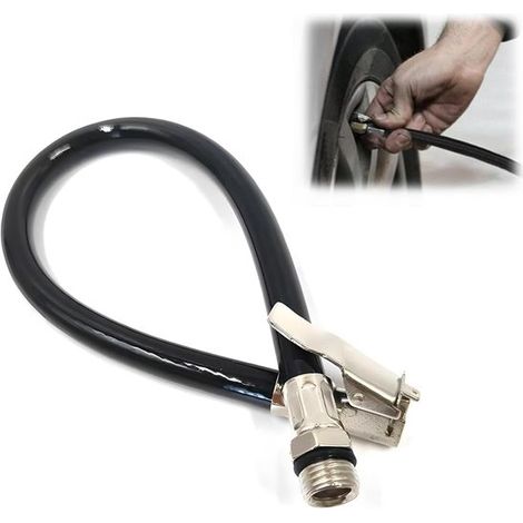 Adattatore per prolunga tubo flessibile, prolunga valvola, adattatore per gonfiaggio pneumatici, clip flessibile intrecciata, 1 pezzo (1/5)