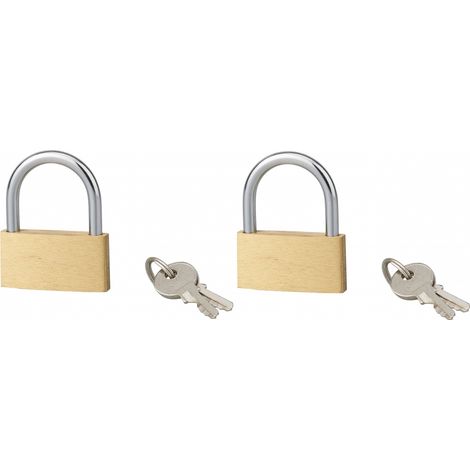 Set di 2 lucchetti BASIC 32 mm con arco in acciaio, 4 chiavi – THIRARD (1/2)