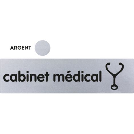 Plaque de porte Cabinet medical - Classique argent 170x45mm - 4320212