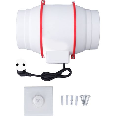Ventilateur de conduit 6 pouces Booster en ligne ABS rond 2220-2600 tr/min IPX2 preuve pour la Ventilation (1/5)