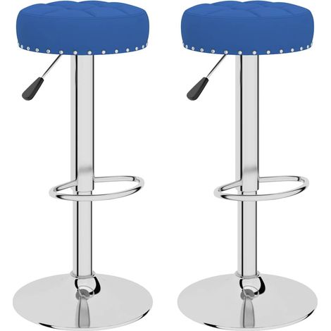 Maison Exclusive - Barhocker 2 Stk. Blau Stoff (1/5)