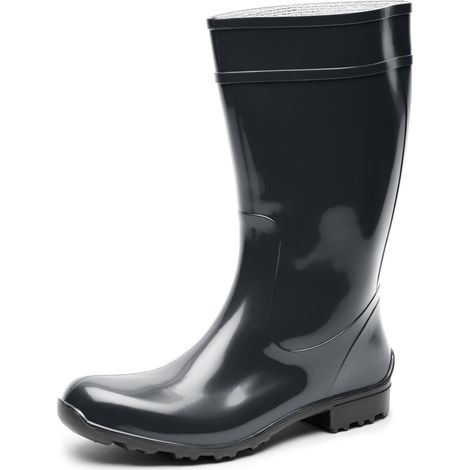 Ladeheid Bottes de Pluie Femme en Caoutchouc PVC avec Semelle Extérieure Antidérapante 100% Imperméable Chaussures pour Femmes résistantes à l'eau LA-967 (Noir/Noir, 42 EU)