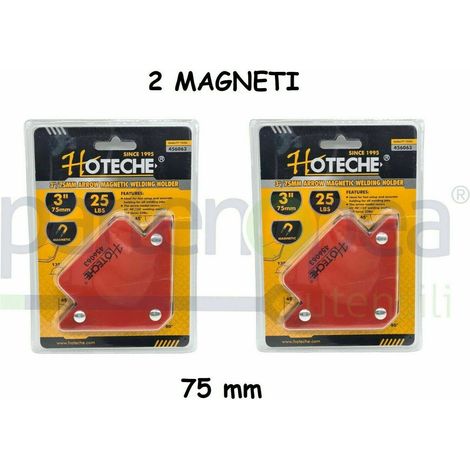 Coppia Magnete per Saldatura Squadra Magnetica Per Saldatura misura 75 mm
