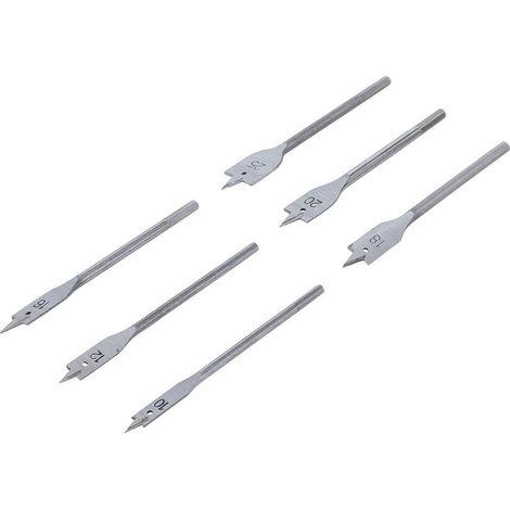 Jeu de Forets de Fraisage Plats 10-25 mm - 6 pcs - Acier Durable - Perçage Précis et Polyvalent - D-Work