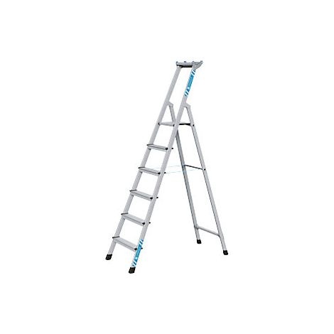 Escalera profesional de peldaños planos  ascenso por un lado 
