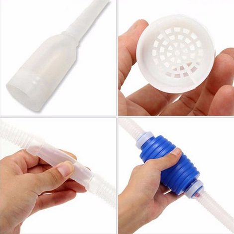 Propre Aquarium Siphon Réservoir de Nettoyage Accessoire Tube de Pompe Manuelle Aspire l eau 170cm 6594 jardin bassin étang (1/5)