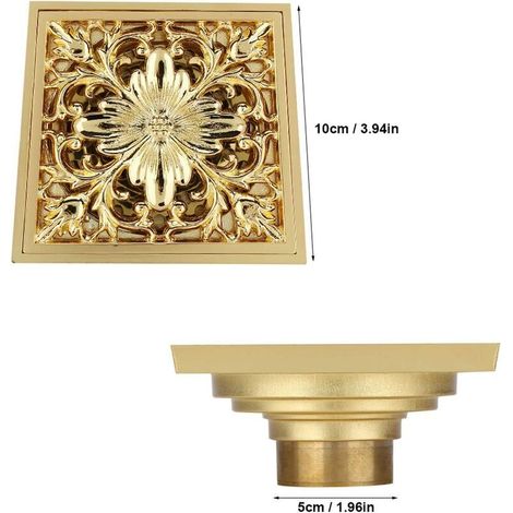 Grille de douche, Siphon de Sol rétro carré avec Couvercle Amovible Filtre à eaux usées pour Le Drainage des Toilettes afin d'éviter Le colmatage (1/4)