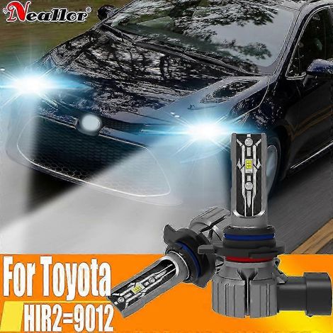 Ampoules de phares LED Hir2 (2x) 2025, sans erreur Canbus, diode haute puissance 9012, lumière blanche 6000K, 12 V, 55 W, compatibles Toyota Corolla - AquaForge (1/4)