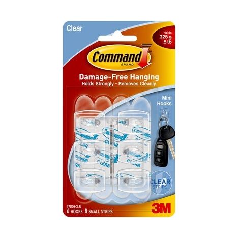 3M Mini crochet Command (L x l x H) 29 x 22 x 11 mm transparent Contenu: 6 pc(s) W288302 (1/7)