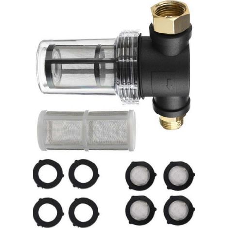 Ensemble de 5 filtres à sédiments en ligne avec tamis compatibles avec les nettoyeurs haute pression de jardin raccord de tuyau 3/4 pouce multicolores (1/5)